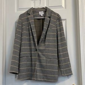 Nine West Black and White Checkered Blazer